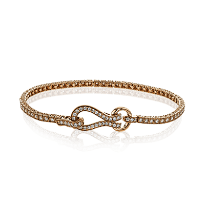 Bracelet de tennis Simon G 18K en diamant avec fer à cheval et boucle