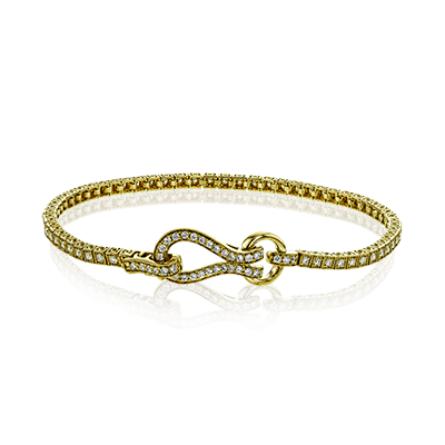 Bracelet de tennis Simon G 18K en diamant avec fer à cheval et boucle