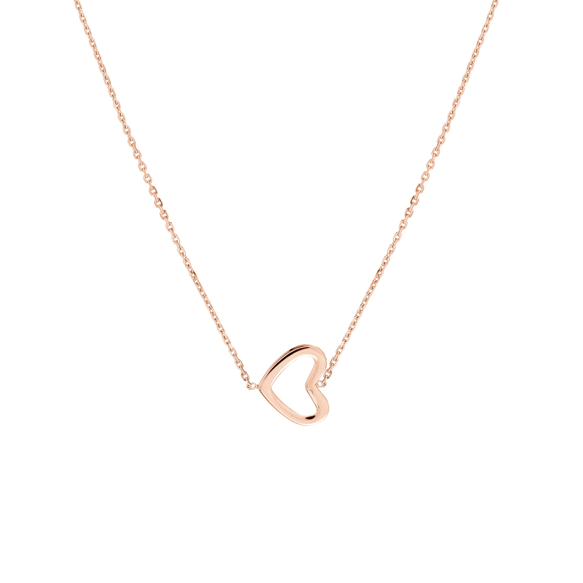 Mini pendentif en forme de coeur ouvert incliné de 14K de la collection Hemsleys