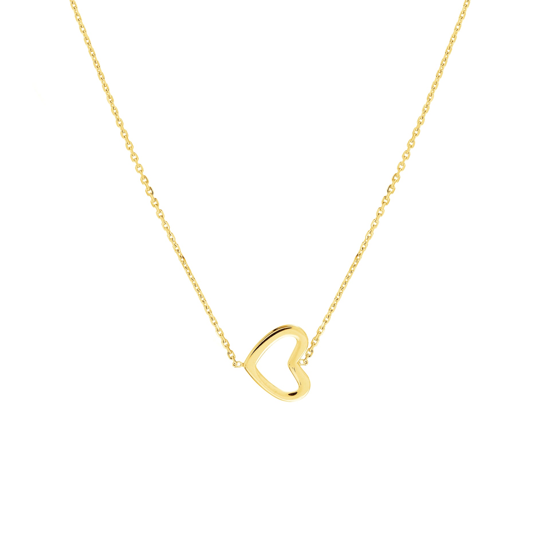 Mini pendentif en forme de coeur ouvert incliné de 14K de la collection Hemsleys
