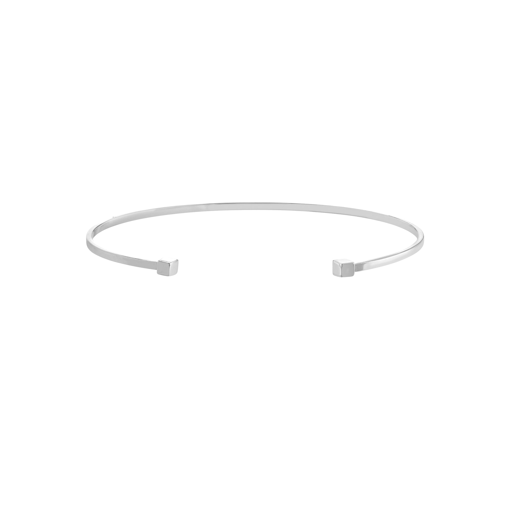 Hemsleys Collection 14K Open Round Wire Cuff Cubed Bangle