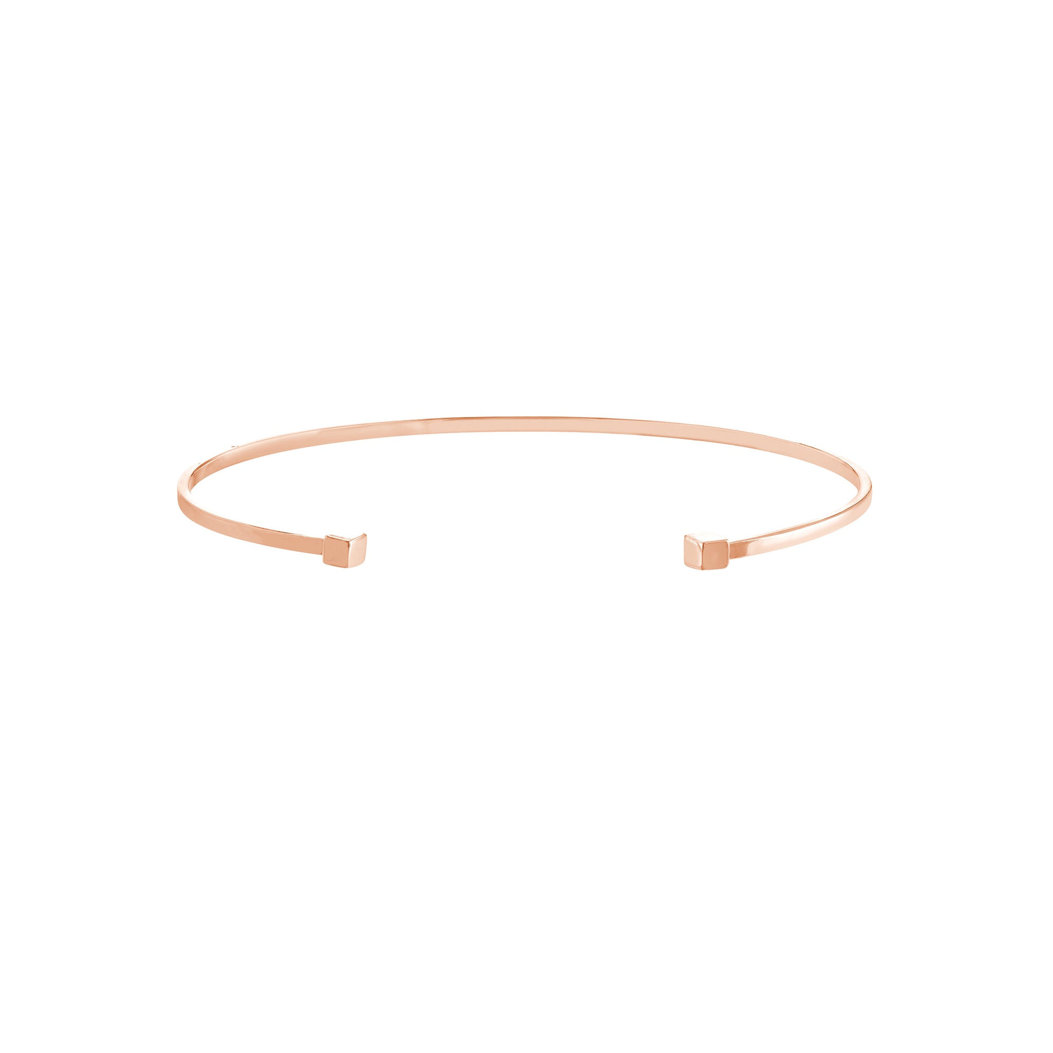 Hemsleys Collection 14K Open Round Wire Cuff Cubed Bangle