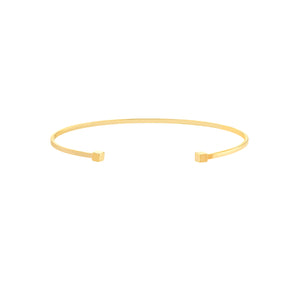 Hemsleys Collection 14K Open Round Wire Cuff Cubed Bangle