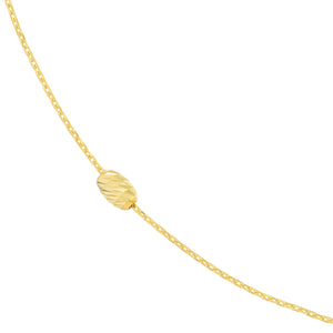 Collection Hemsleys 14K perles de 3 mm taillées en forme de lune - collier d'un mètre de long