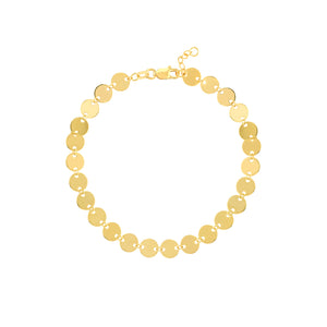 Mini-bracelet à disque en or jaune 14 carats de la collection Hemsleys
