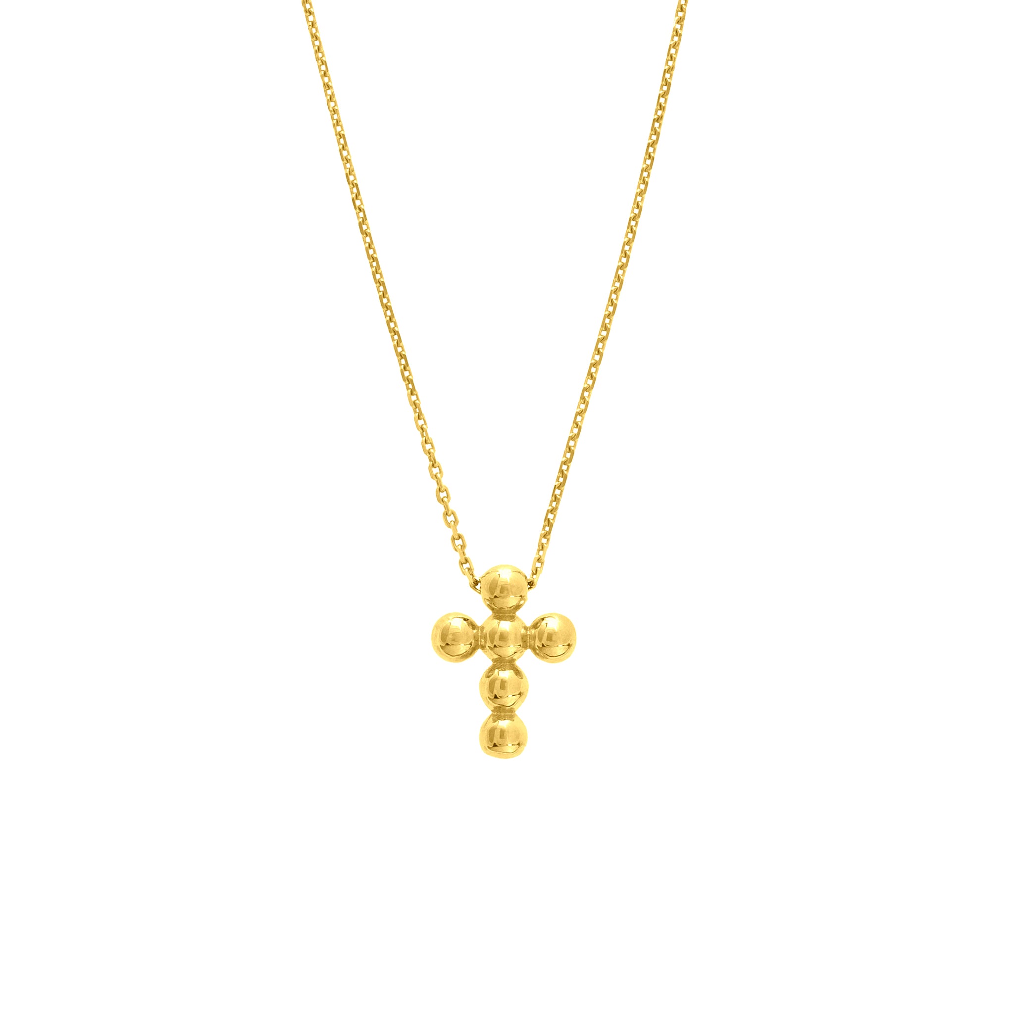 Pendentif de la collection Hemsleys 14K mini croix religieuse en perles