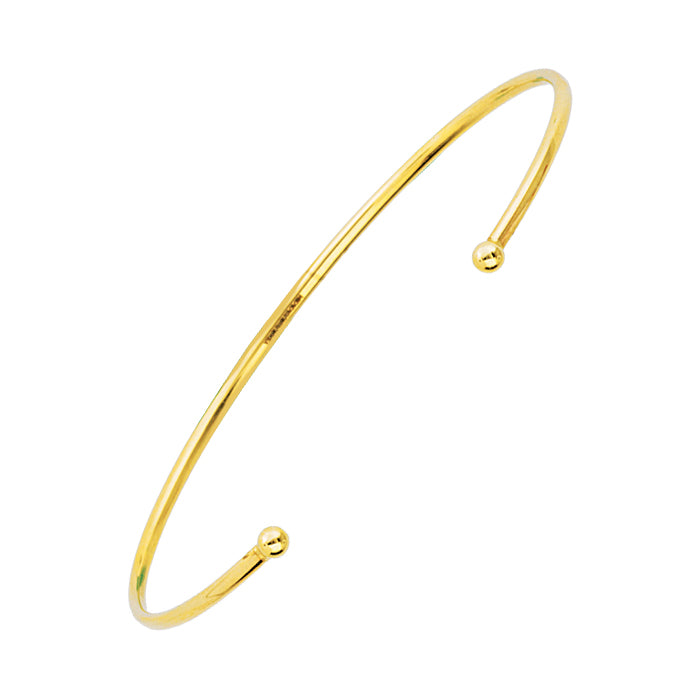 Bracelet de manchette en fil de fer rond ouvert 14K de la collection Hemsleys