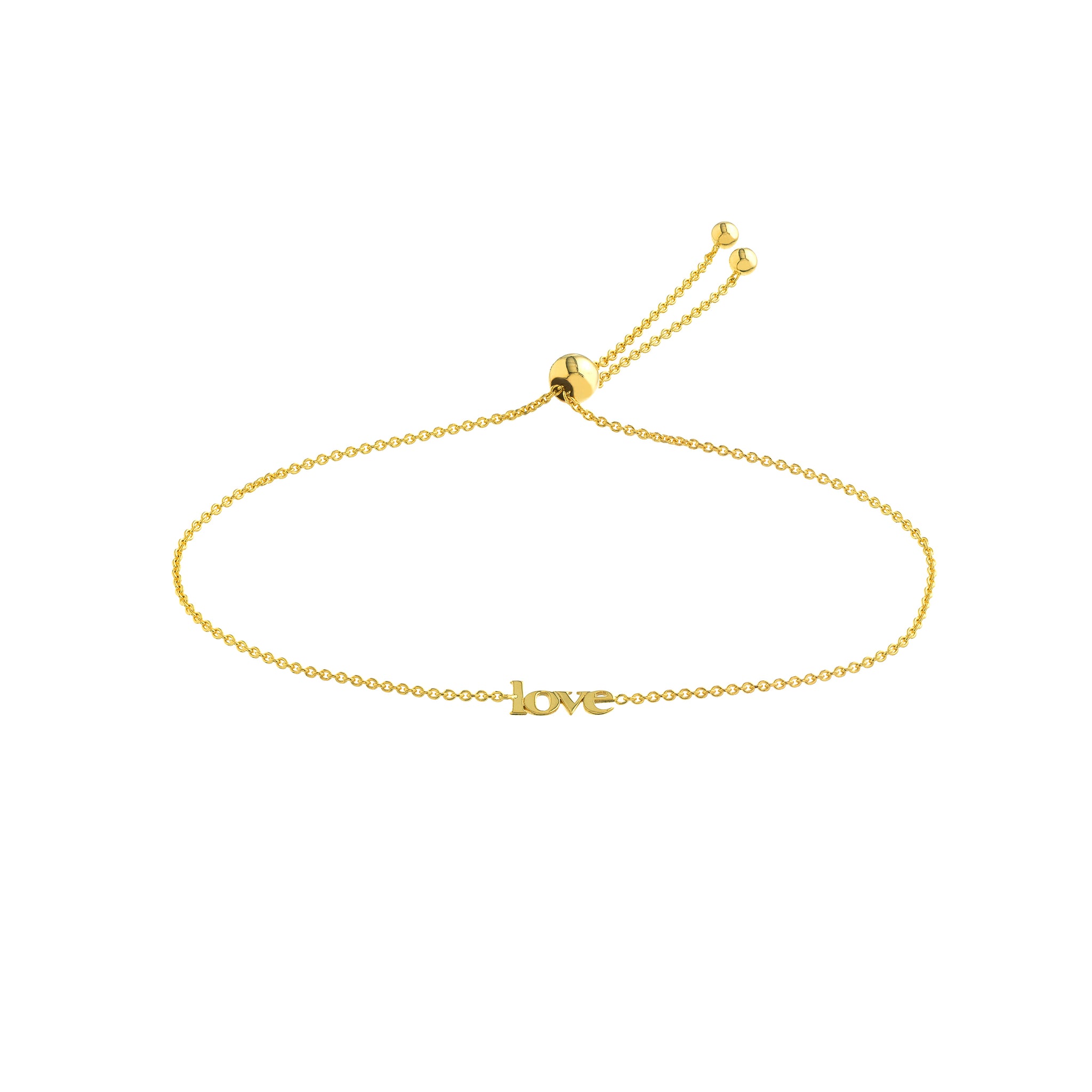 Bracelet Love Bolo en or jaune 14K de la collection Hemsleys