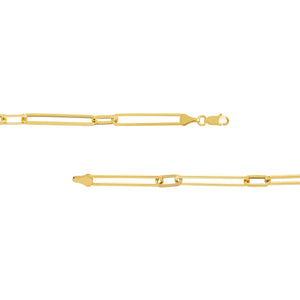 Collection Hemsleys Collier en or jaune 14K avec trombone allongé de 6 mm