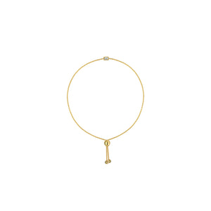 Collection Hemsleys Lunette en or jaune 14K sertie de diamants taille émeraude Bracelet bolo