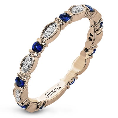 Simon G - Bracelet éternité trois quarts 18K saphir bleu et diamant