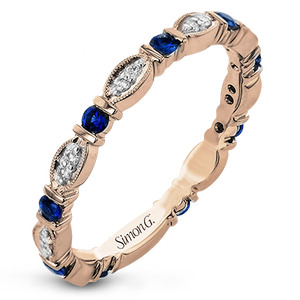 Simon G - Bracelet éternité trois quarts 18K saphir bleu et diamant