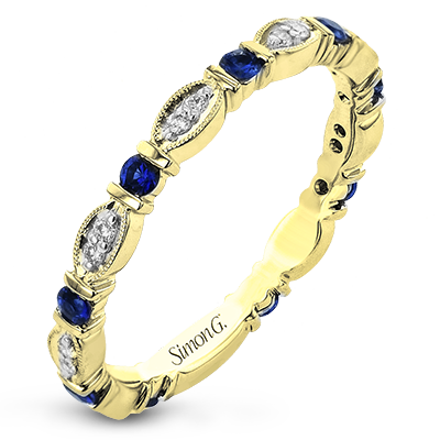 Simon G - Bracelet éternité trois quarts 18K saphir bleu et diamant