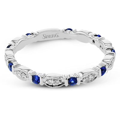 Simon G - Bracelet éternité trois quarts 18K saphir bleu et diamant