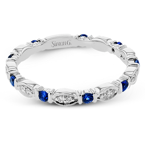 Simon G - Bracelet éternité trois quarts 18K saphir bleu et diamant