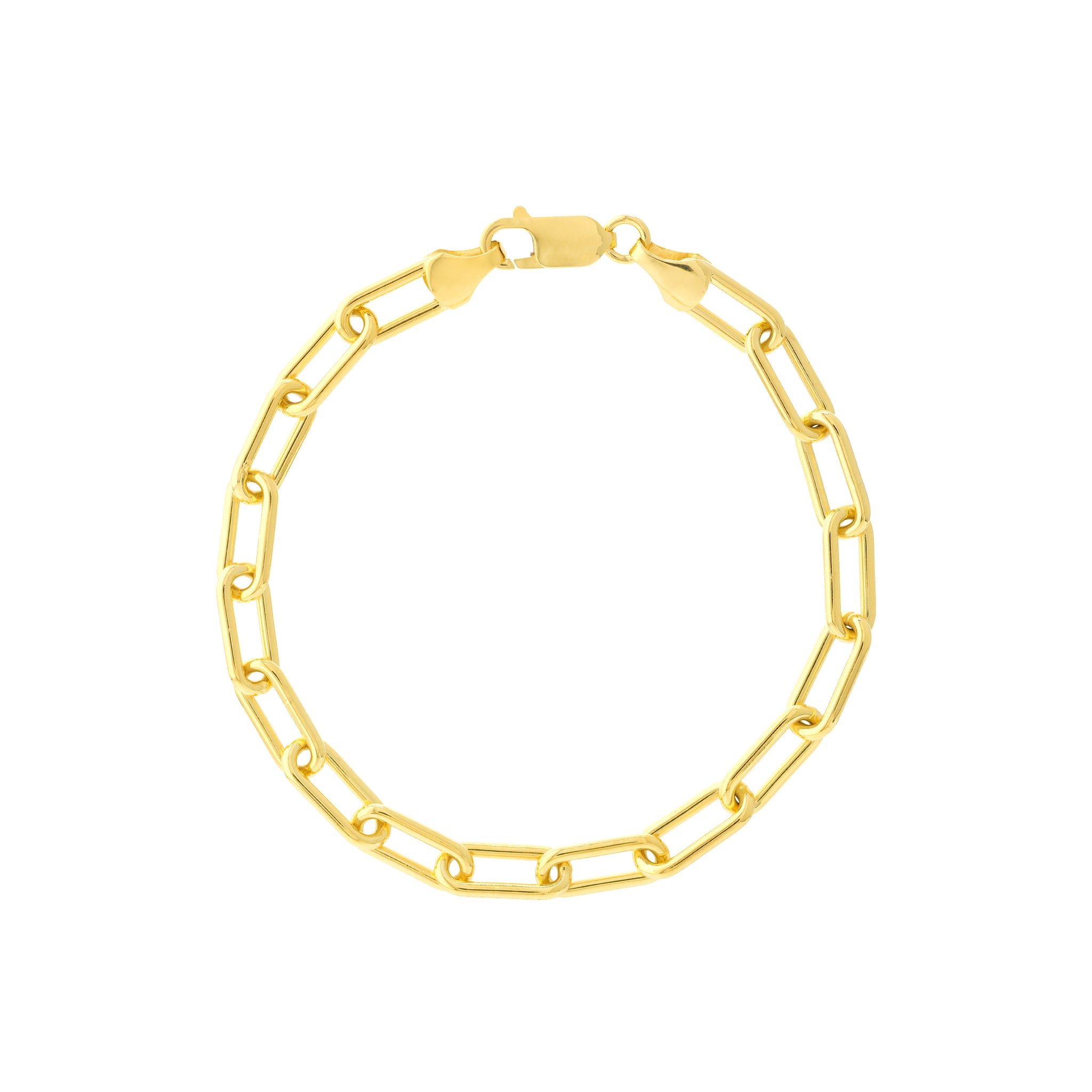 Collection Hemsleys - Bracelet trombone 6 mm en or jaune 14K