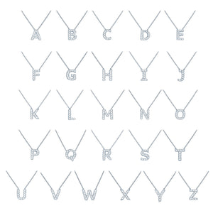 Collier initial de lettres mini-blocs en diamant 14K de la collection Hemsleys