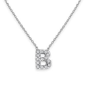 Collier initial de lettres mini-blocs en diamant 14K de la collection Hemsleys