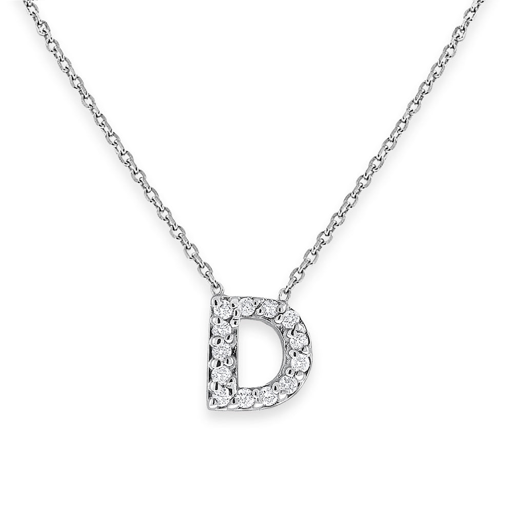 Collier initial de lettres mini-blocs en diamant 14K de la collection Hemsleys