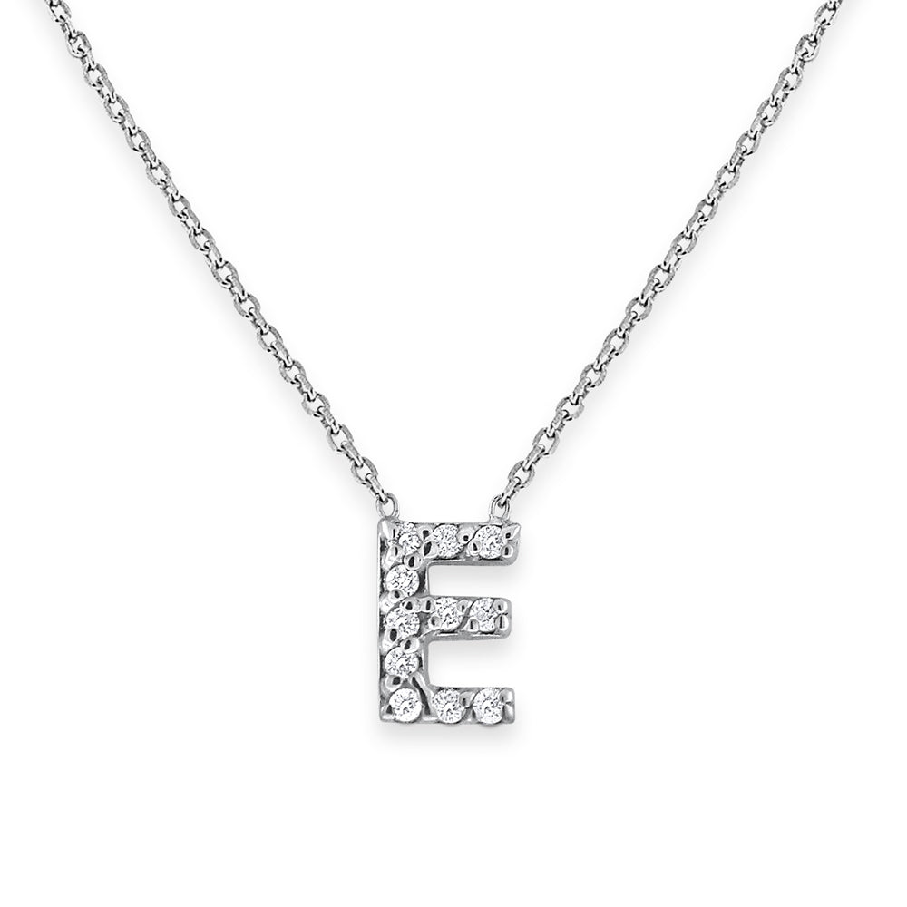 Collier initial de lettres mini-blocs en diamant 14K de la collection Hemsleys