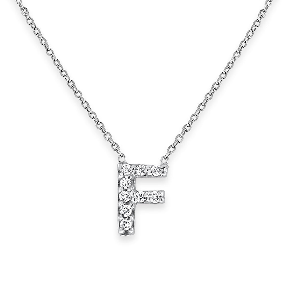 Collier initial de lettres mini-blocs en diamant 14K de la collection Hemsleys