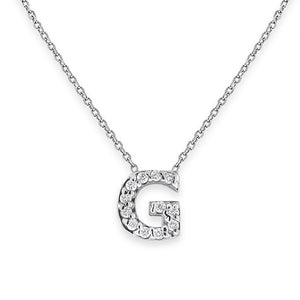 Collier initial de lettres mini-blocs en diamant 14K de la collection Hemsleys