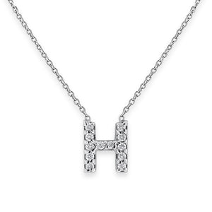 Collier initial de lettres mini-blocs en diamant 14K de la collection Hemsleys