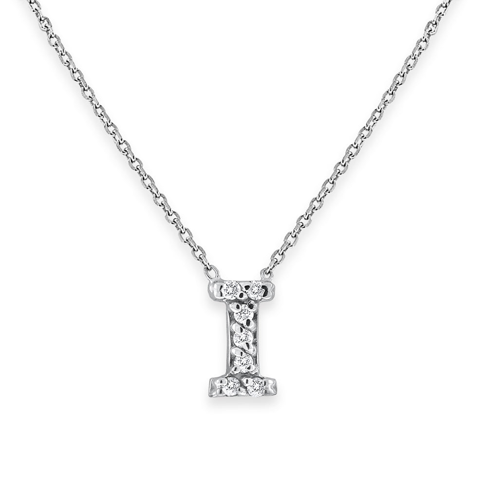 Collier initial de lettres mini-blocs en diamant 14K de la collection Hemsleys