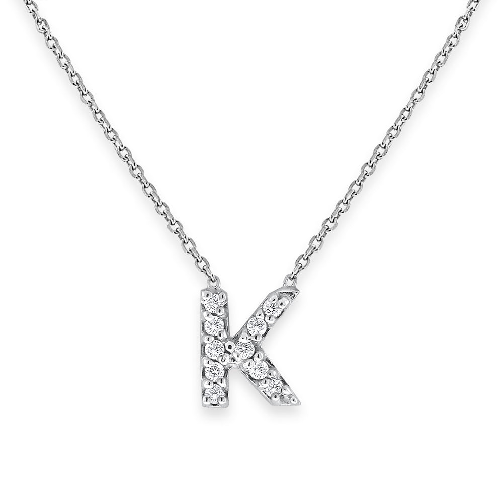 Collier initial de lettres mini-blocs en diamant 14K de la collection Hemsleys