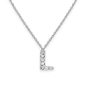 Collier initial de lettres mini-blocs en diamant 14K de la collection Hemsleys