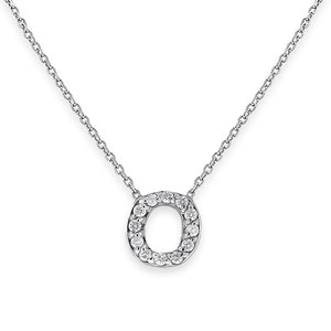 Collier initial de lettres mini-blocs en diamant 14K de la collection Hemsleys