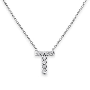 Collier initial de lettres mini-blocs en diamant 14K de la collection Hemsleys