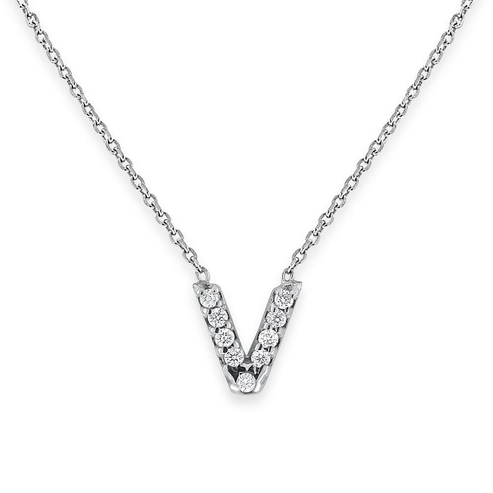 Collier initial de lettres mini-blocs en diamant 14K de la collection Hemsleys