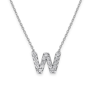 Collier initial de lettres mini-blocs en diamant 14K de la collection Hemsleys