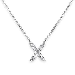 Collier initial de lettres mini-blocs en diamant 14K de la collection Hemsleys