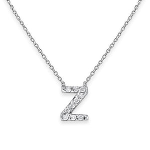 Collier initial de lettres mini-blocs en diamant 14K de la collection Hemsleys