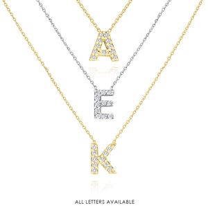 Collier initial de lettres mini-blocs en diamant 14K de la collection Hemsleys