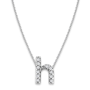 Collier initial minuscule en diamant 14K de la collection Hemsleys