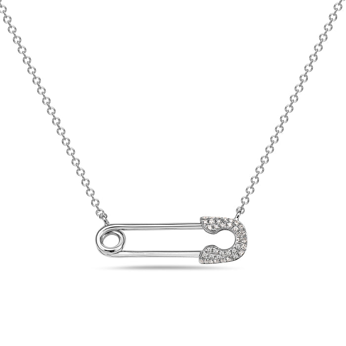 Collection Hemsleys Collier épingle de sûreté en diamant 14K