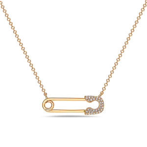 Collection Hemsleys Collier épingle de sûreté en diamant 14K