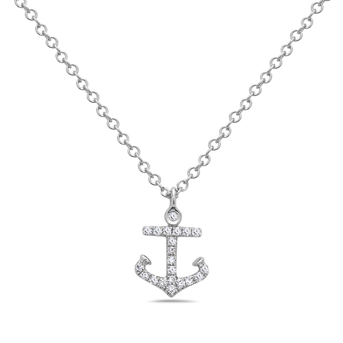 Pendentif mini ancre en diamant 14K de la collection Hemsleys