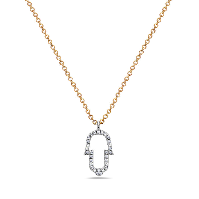 Collection Hemsleys Pendentif Hamsa en diamant 14K