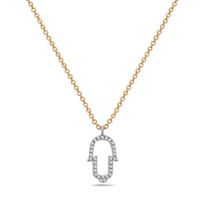 Collection Hemsleys Pendentif Hamsa en diamant 14K