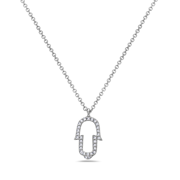 Collection Hemsleys Pendentif Hamsa en diamant 14K