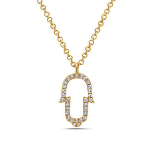 Collection Hemsleys Pendentif Hamsa en diamant 14K