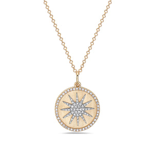 Pendentif médaillon étoile en diamant 14K de la collection Hemsleys