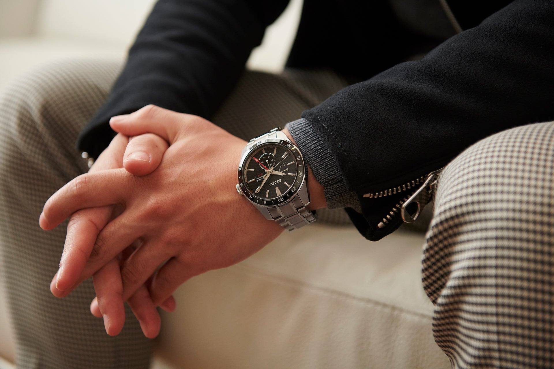 Seiko Presage Sharp Edged GMT SPB221 Automatic (Black Dial / 42mm)