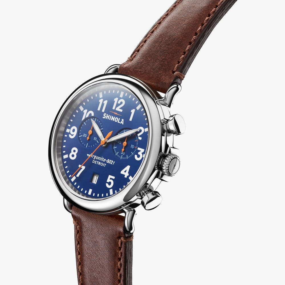 Shinola The Runwell Chronographe à quartz (cadran bleu / 41mm)