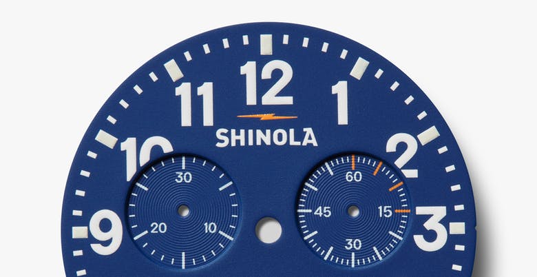 Shinola The Runwell Chronographe à quartz (cadran bleu / 47mm)