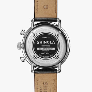 Chronographe à quartz Shinola Canfield (cadran blanc / 43mm)